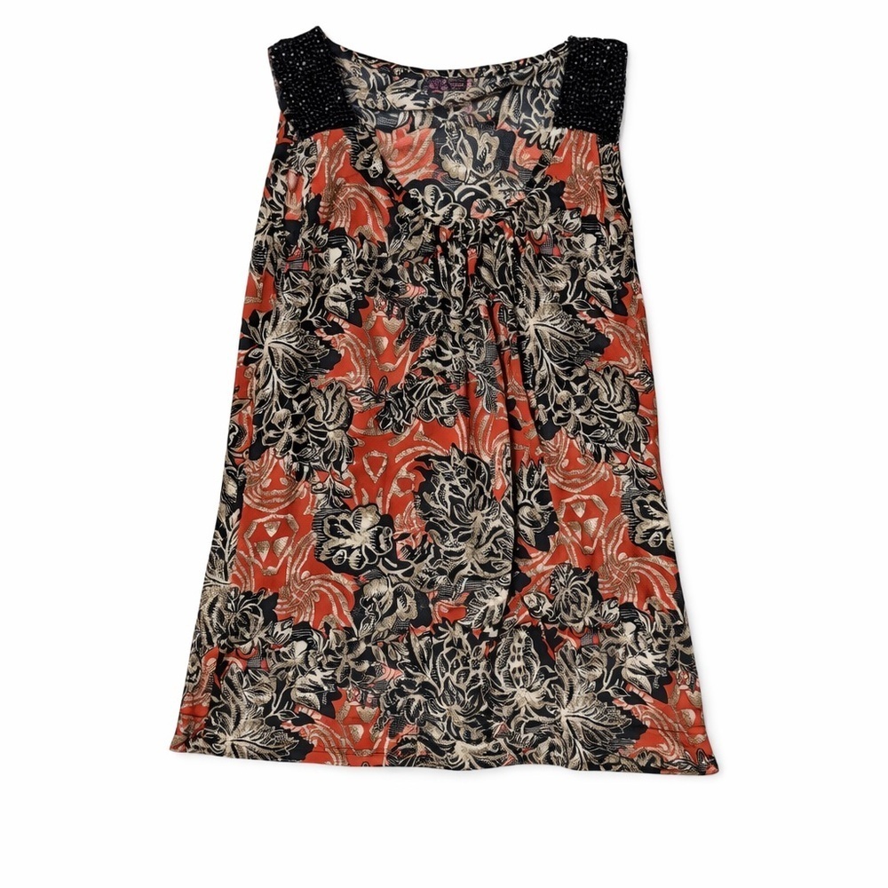 Agenda Black and Red Floral Blouse - Picture 2 of 2